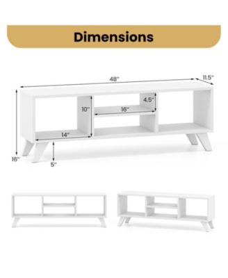 48 in Modern TV Console with 4 Open Storage Compartments