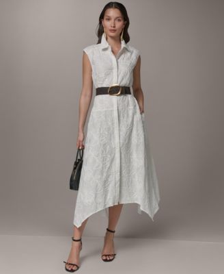 Donna Karan New York Petite Sleeveless Embroidered Midi Dress - Macy's