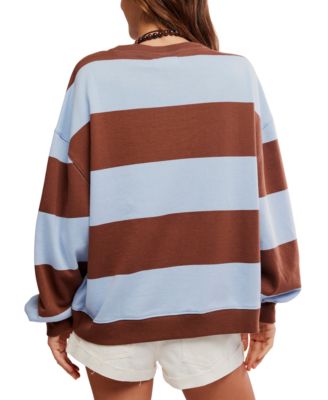 Women's Classic Crewneck Stripe Oversized Top