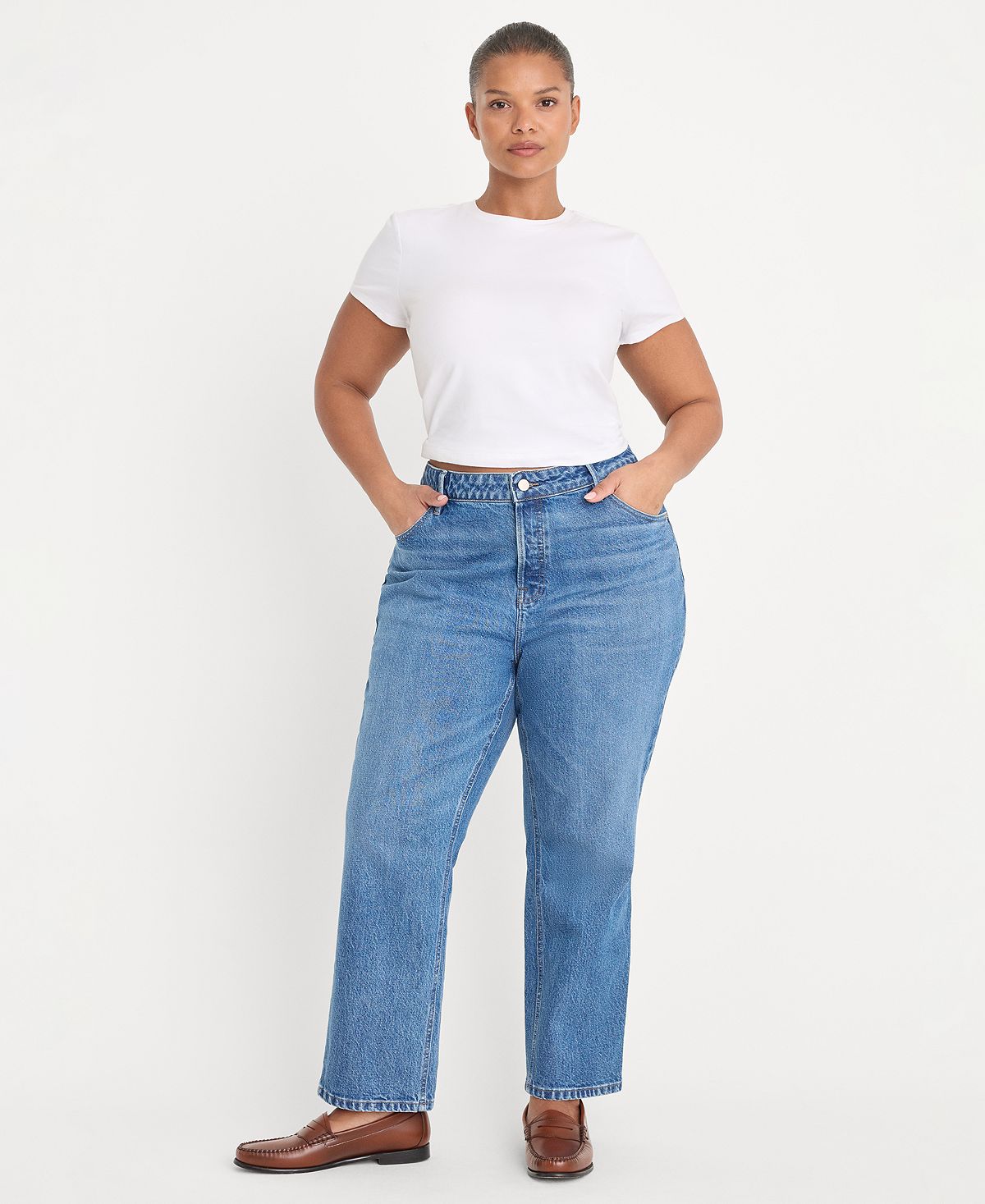 Good American Women's Straight Ankle Jeans view 6 — MAYCSS fashion products