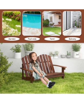 Fir Wood Outdoor Rocking Chair 2-Person with Slatted Seat