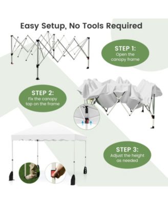 Foldable 10 x 10 ft Pop Up Canopy Tent with Wheeled Carry Bag