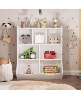 Set of 2 Toy Storage Cabinets, 3-Tier Kids Bookshelf with Multi Shelf Cubby for Bedroom, Playroom, Kindergarten