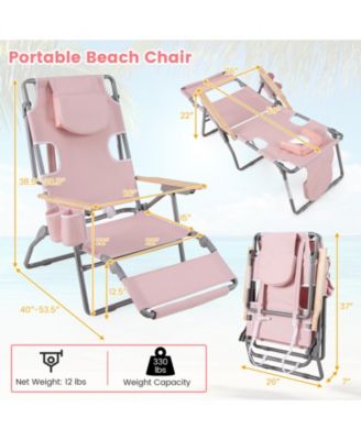 Portable Beach Chair with Umbrella and Canopy