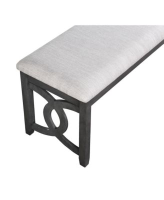 Furniture Gia 46" Solid Wood and Polyester Bench