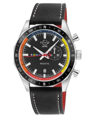 Men's Regatta Swiss Quartz Italian Leather Strap Watch