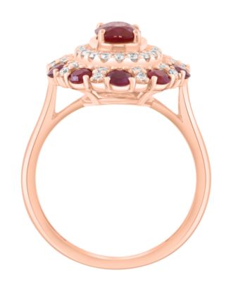 Ruby (1-5/8 ct. t.w.) & Diamond (1/3 ct. t.w.) Ring in 14k Rose Gold