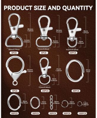 325PCS Keychain Making Kit Lobster Clasp Swivel Hook Jump rings Extender Chain