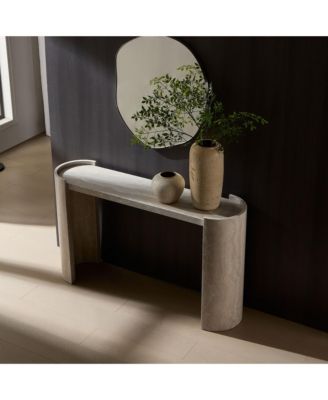 53.15in Faux Mars Marble Narrow Console Table Modern Entryway Sofa Table