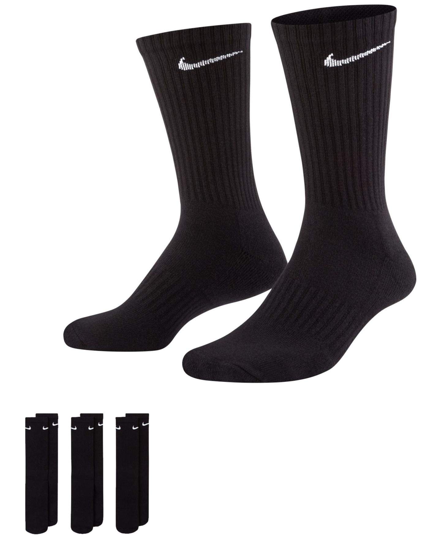 Носки Everyday для мужчин, средней высоты, 3 шт. — Nike, цвет: Чёрный / Белый — фото 1