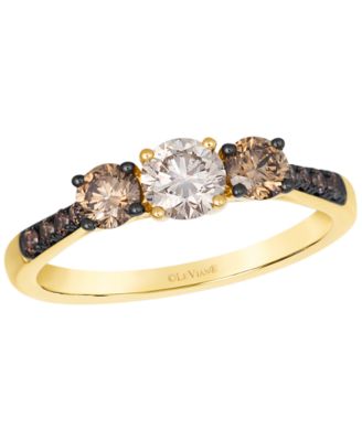 Chocolate Diamond (0.46 ct. t.w.) & Nude Diamond (0.36 ct. t.w.) Ring in 14k Honey Gold