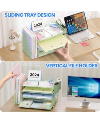 Desk Organizer 4-Tier File Drawer Pen Holders