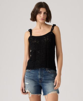 Women's Abbey Tie-Shoulder Crochet Tank Top