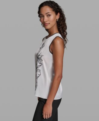 Women's Woven Crew Neck Top