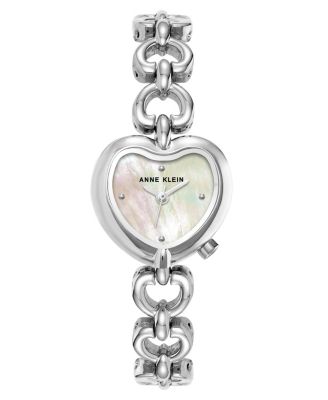 Women's Quartz Heart-shaped Silver-Tone Alloy Metal Watch, 23mm