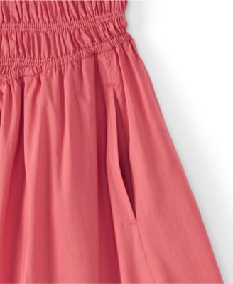 Women's Poplin Smocked Bodice Midi Dress