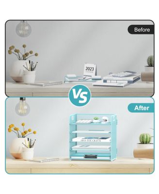 5-Tier Mesh Letter Tray Desk Organizer