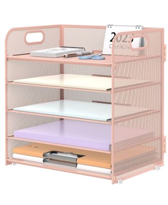 5-Tier Mesh Letter Tray Desk Organizer
