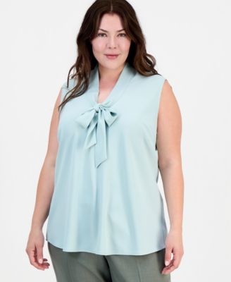 Plus size Sleeveless Tie-Neck Top, Regular & Petite