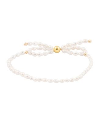 White Freshwater Pearl Bow Stretch Bracelet