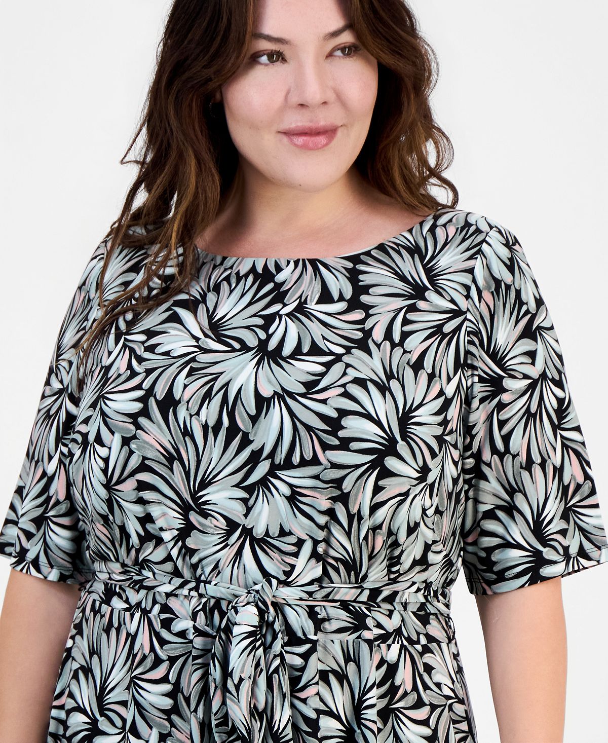 Kasper Women's Printed Elbow-Sleeve Fit & Flare Dress view 4 — MAYCSS fashion products
