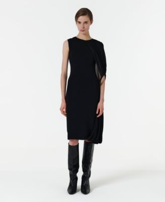 Women's Asymmetric Shoulder Hoop Knit Dress