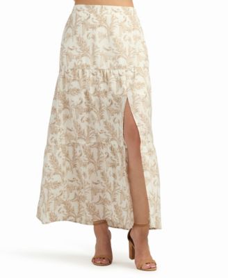 Women's Printed Heavy Dobby Tiered Skirt