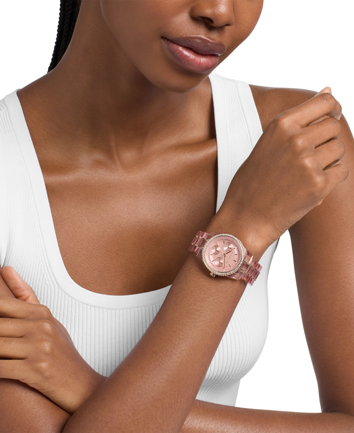 Michael Kors Women's Bryant Quartz Multifunction Pink Mixed Watch 35mm