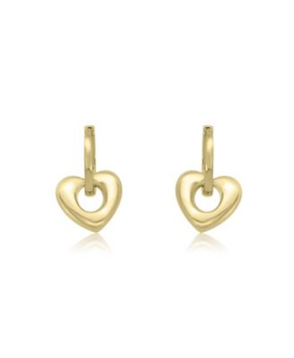Heart Huggie Hoop Earrings 14K Gold-Plated Sterling Silver