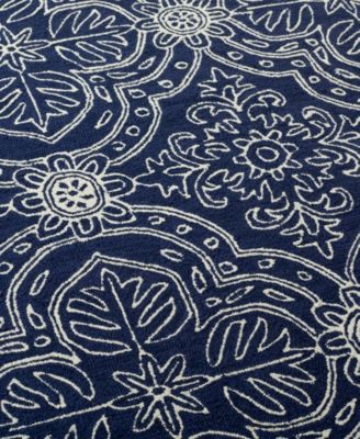 Etienne LRL6603N Navy and Ivory 4' X 6' Area Rug