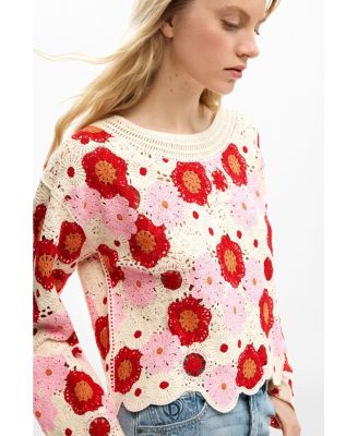 Women's Crochet flower sweater