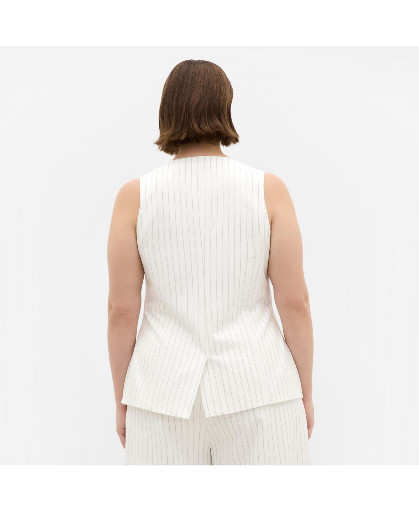 Женский жилет CITY CHIC Pinstripe Contrast Vest, цвет: Слоновая кость — фото 2