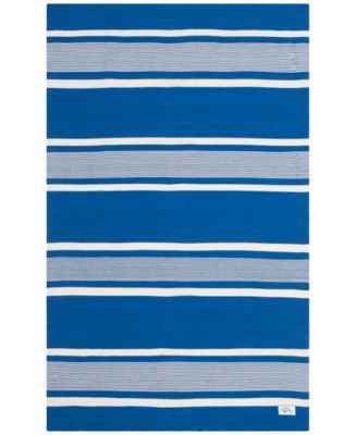 Hanover Stripe LRL2461C Blue 5' X 8' Outdoor Area Rug