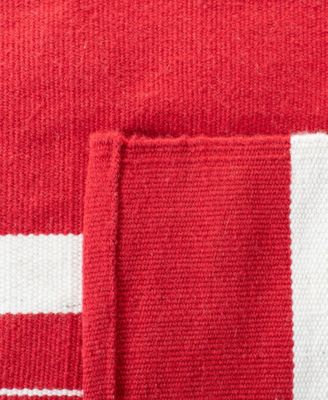 Hanover Stripe LRL2461D Red 4' X 6' Outdoor Area Rug