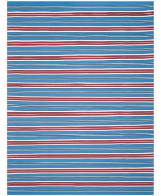 Leopold Stripe LRL2462D Royal Blue 9' X 12' Outdoor Area Rug