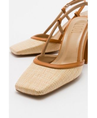Women's Rivie Raffia Square Toe Block Heel Pump