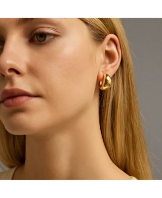 Elena Bold Dome Huggie Hoop Earrings