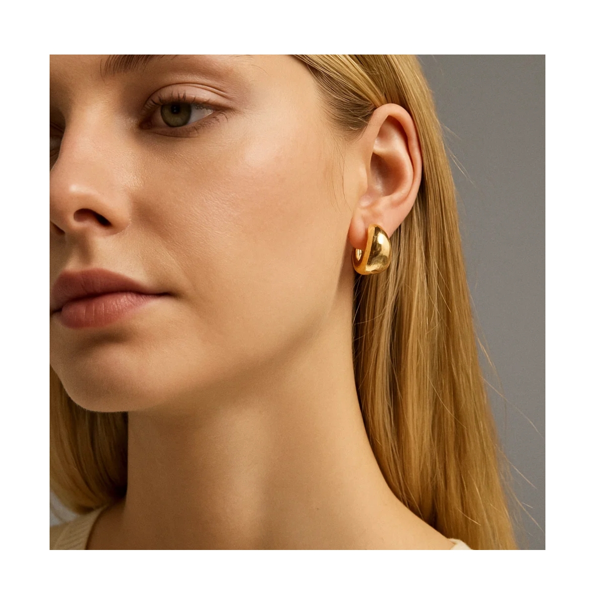 Dloria Elena Bold Dome Huggie Hoop Earrings