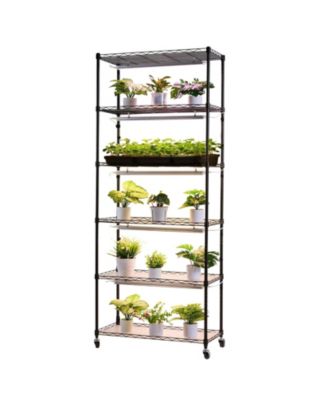 6-Tier Indoor Plant Shelf with Grow Light 71in Tall Full Spectrum LED