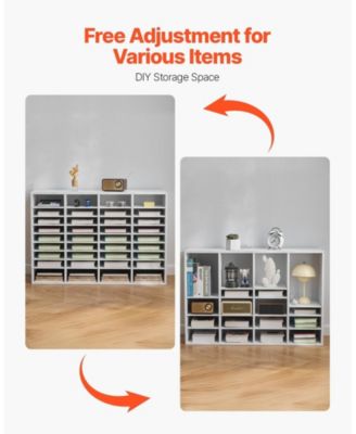 SUGFIT 36 Compartment Wooden Literature Organizer Mailbox for Office Storage