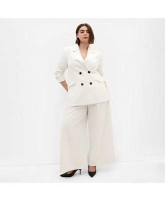 Women's Pinstripe Double Breasted Blazer