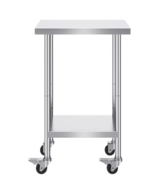 Stainless Steel Work Table 24 x 18 x 38 in Adjustable Height for Commercial Kitchen
