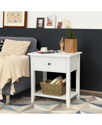 Nightstand End Table with Drawer and Shelf