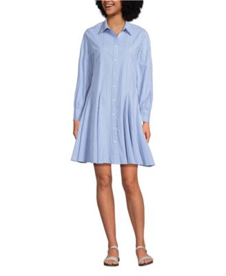 Women's Poplin Button Front with Godets Dress