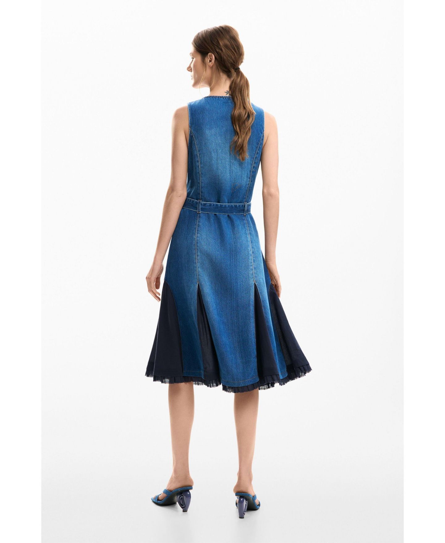 Женское платье Desigual Denim midi, цвет: Средний синий — фото 2