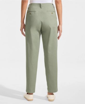 Petite Mid Rise Classic Straight Leg Chino Ankle Pants