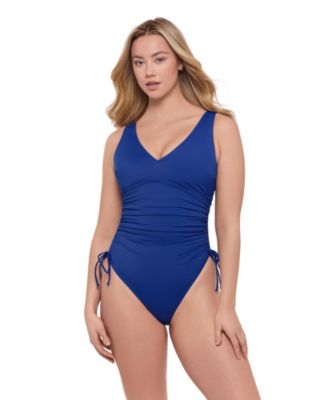 Women's Smoothing and Sculpting Adjustable Low Cinched One-Piece Swimsuit