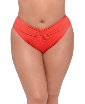Women's S3 Smoothing Cinch Front High Cut Bikini Swimsuit Bottoms - Palm Royale