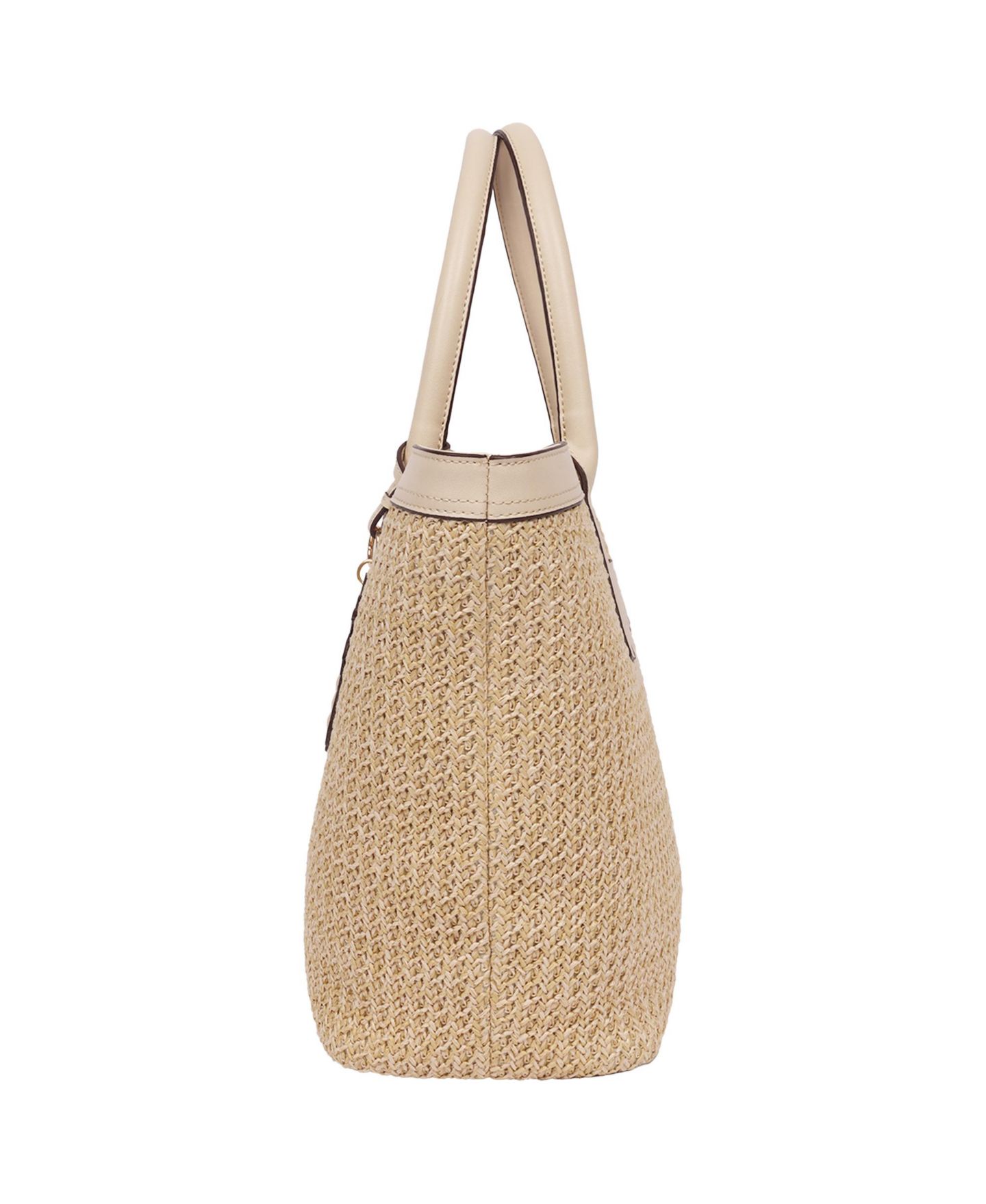 Женская сумка Tommy Bahama Raffia and PU Large Logo Tote - Woven Straw Beach Tote with Pineapple Charm, цвет: Рыжевато-коричневый — фото 4