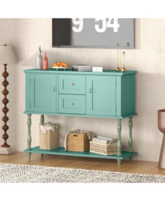 Entryway Table with 2 Drawers, 42" Vintage Console Table with Storage Shelf and 2 Doors, Farmhouse Buffet Sideboard Cabinet for Living Room